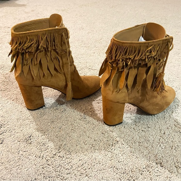 Aquazzura Suede Fringe Booties - Picture 8 of 17